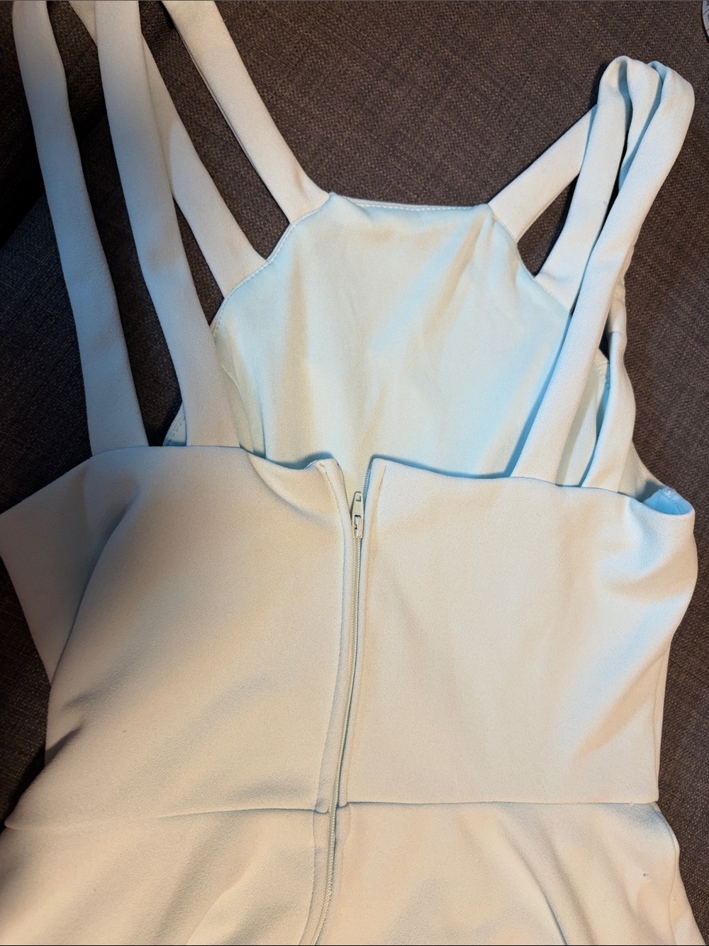 Light Blue Strappy Mini Dress - Picture 7 of 7